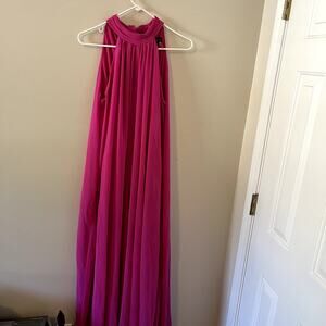 1. State Pink Long Flowy Summer Dress High Neck Women's Small